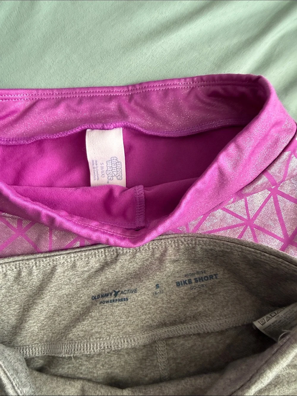 Old Navy Pink Geometric and Gray Women's Bike Shorts (2-Pack)